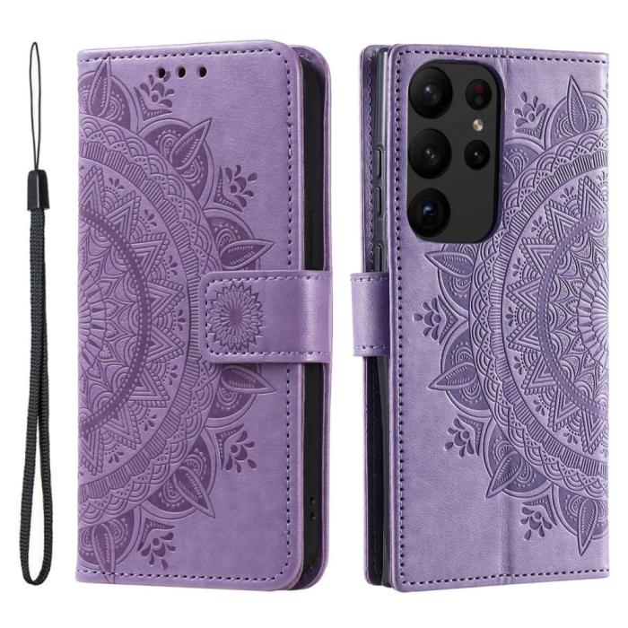 Bild 1, Samsung Galaxy S23 Ultra Fodral Mandala Läder Lila