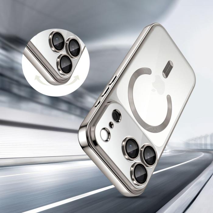 Bild 3, Tech-Protect iPhone 17 Pro Max Skal MagSafe MagFlex Shiny Silver