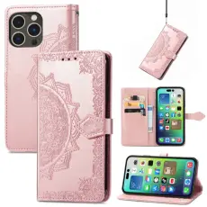 iPhone 15 Pro Fodral Mandala L&auml;der Ros&eacute;guld
