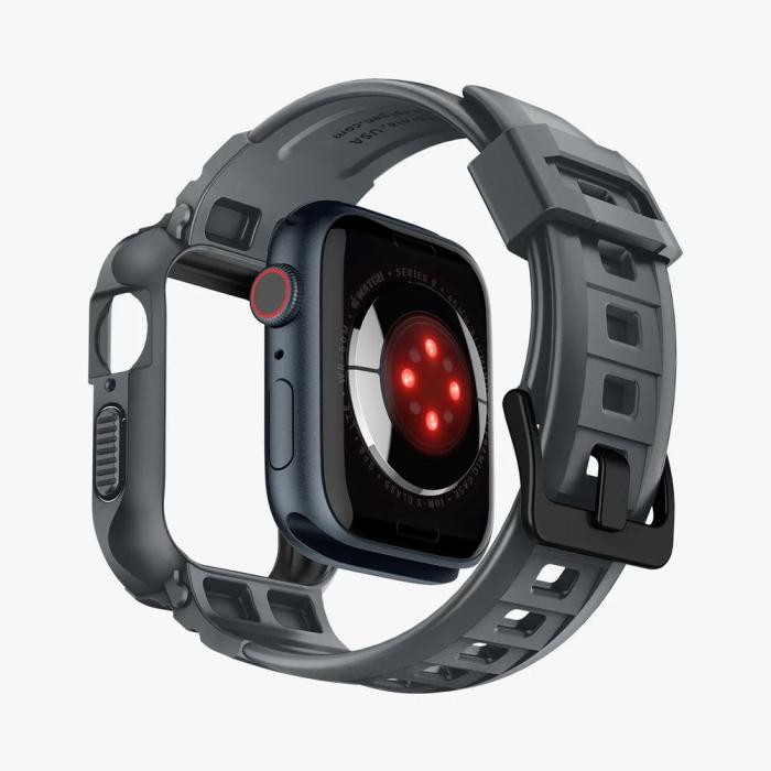 Bild 2, Spigen Apple Watch 44/45 mm Skal/Armband Rugged Armor 'Pro' Grå
