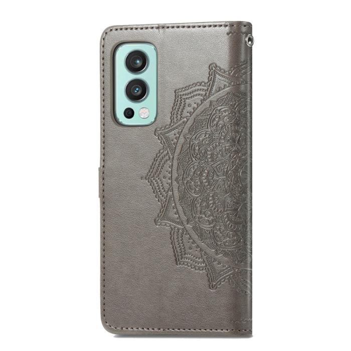 Bild 3, OnePlus Nord 2 5G - Mandala Läder Fodral - Grå