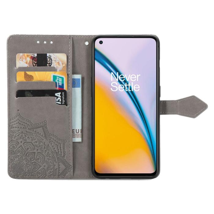 Bild 4, OnePlus Nord 2 5G - Mandala Läder Fodral - Grå