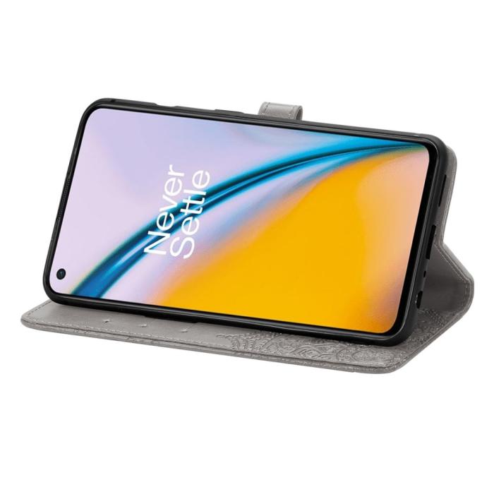 Bild 5, OnePlus Nord 2 5G - Mandala Läder Fodral - Grå