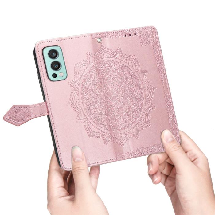 Bild 6, OnePlus Nord 2 5G - Mandala Läder Fodral - Roséguld
