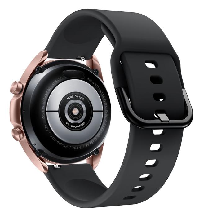 Bild 2, Silikon Armband För Smartwatch (20mm) - Svart