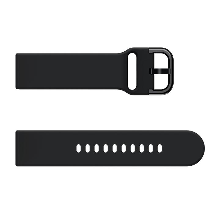 Bild 3, Silikon Armband För Smartwatch (20mm) - Svart