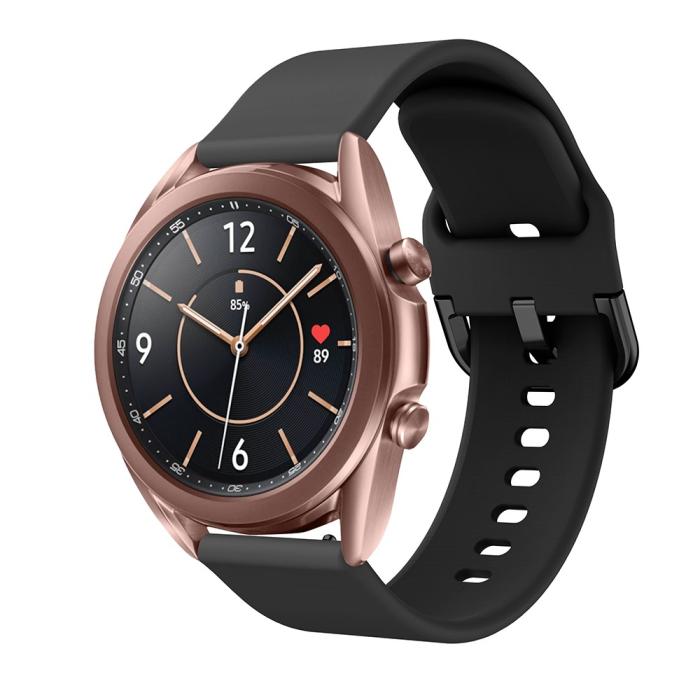 Bild 4, Silikon Armband För Smartwatch (20mm) - Svart