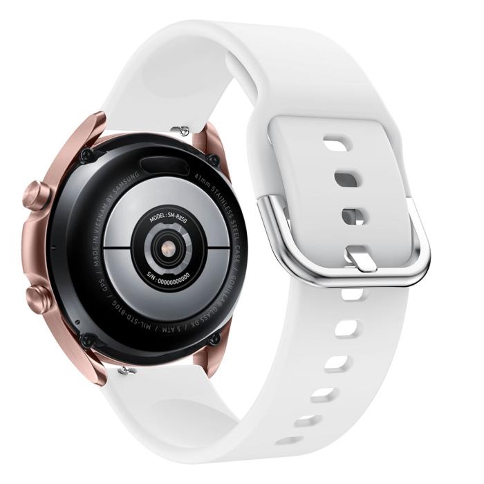 Bild 2, Silikon Armband För Smartwatch (20mm) - Vit
