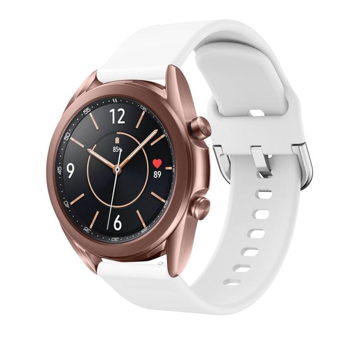 Bild 4, Silikon Armband För Smartwatch (20mm) - Vit