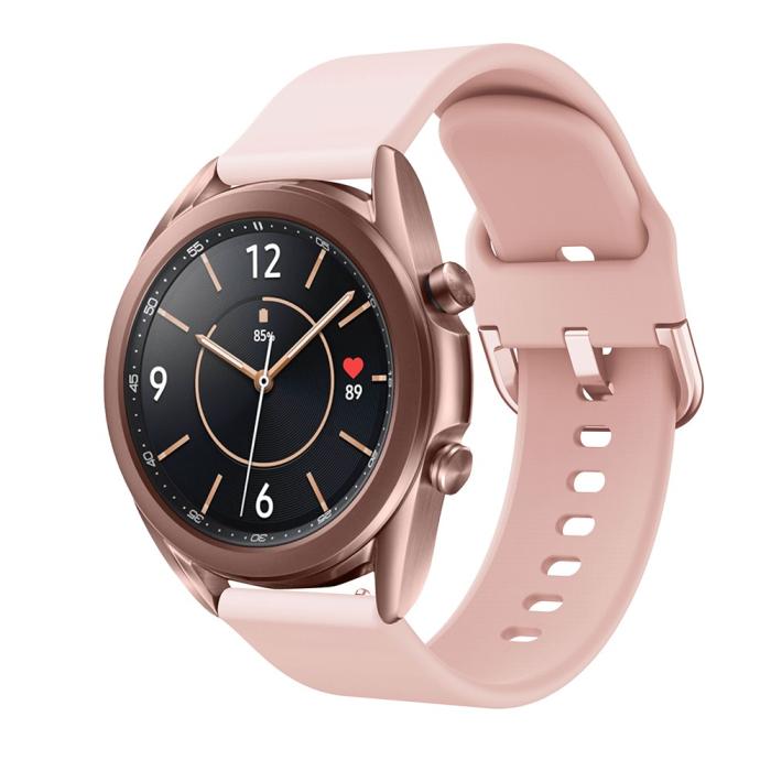 Bild 4, Silikon Armband För Smartwatch (20mm) - Ljus Rosa