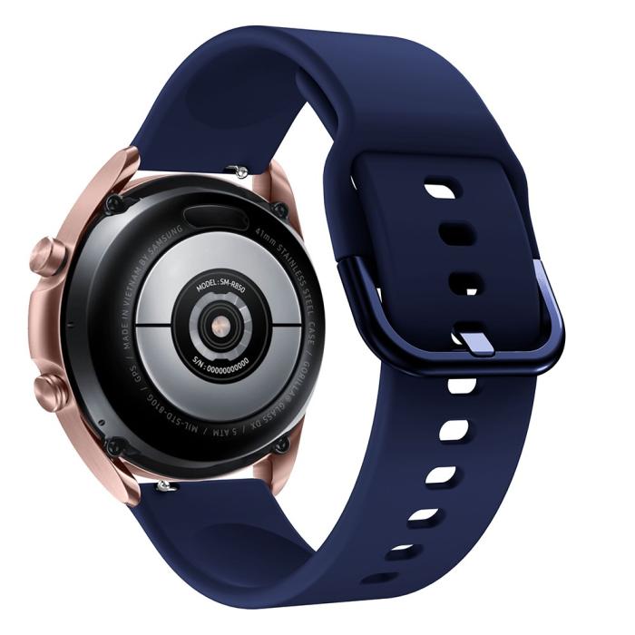 Bild 2, Silikon Armband För Smartwatch (20mm) - Mörk Blå