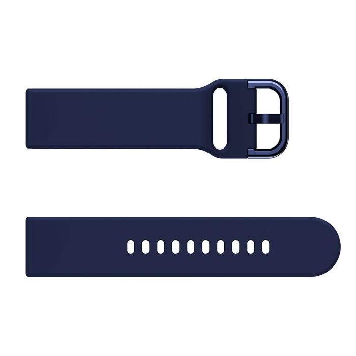 Bild 3, Silikon Armband För Smartwatch (20mm) - Mörk Blå