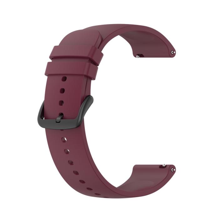 Bild 3, Silikon Armband För Smartwatch (20 mm) - Vinröd