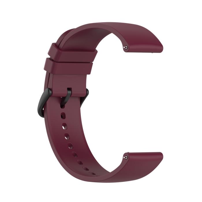 Bild 4, Silikon Armband För Smartwatch (20 mm) - Vinröd