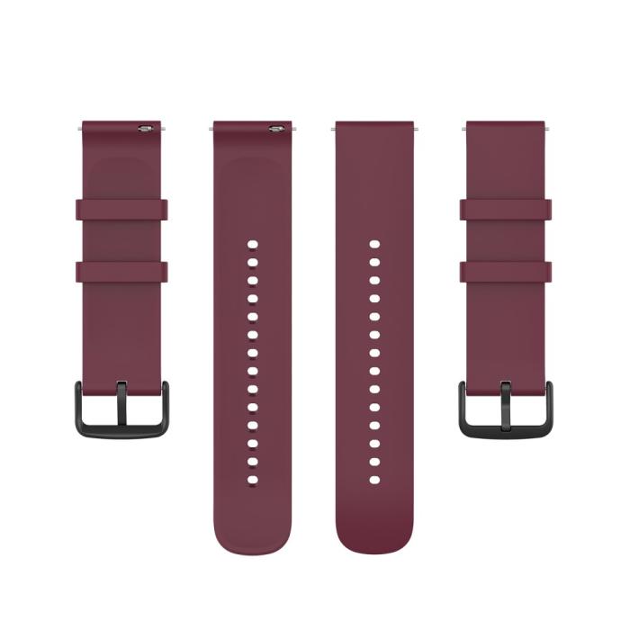 Bild 5, Silikon Armband För Smartwatch (20 mm) - Vinröd