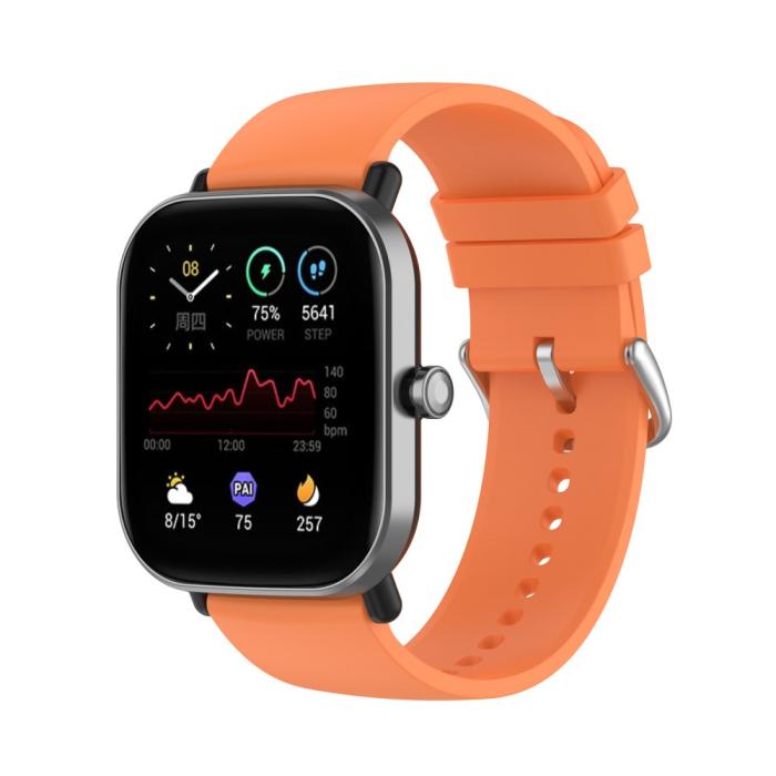 Bild 2, Silikon Armband För Smartwatch (20 mm) - Peach