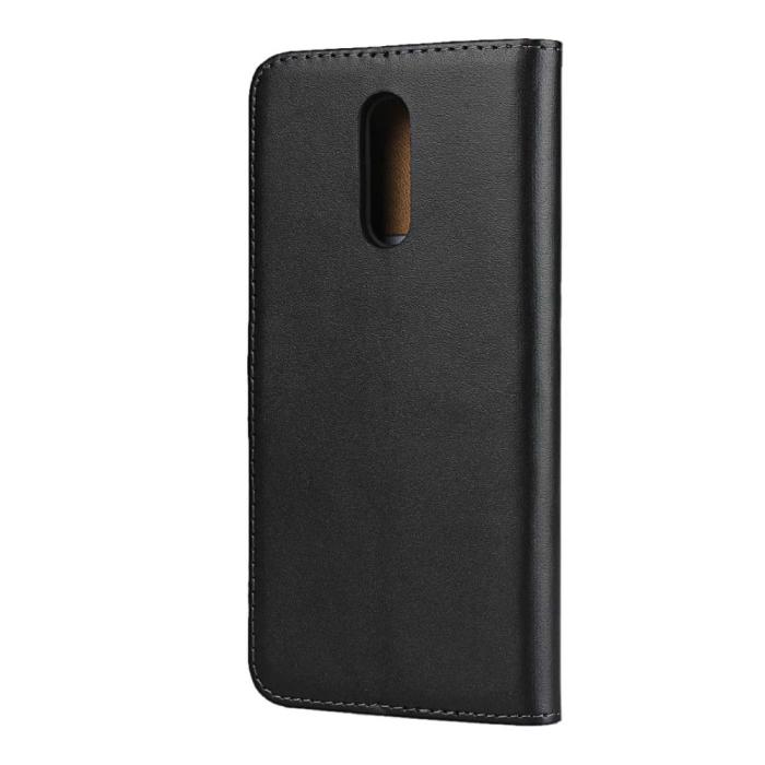 Bild 4, Nokia 3.2 (2019) - Plånboksfodral i äkta läder - Svart