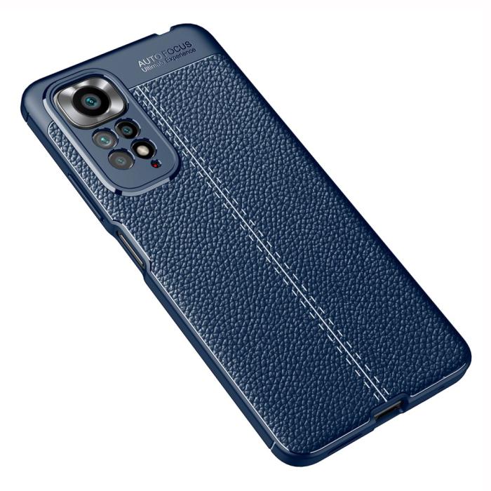 Bild 3, Xiaomi Redmi Note 11 4G Skal Litchi Textur Blå