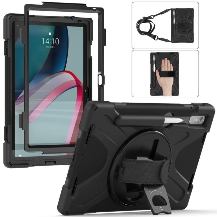 Bild 3, Lenovo Tab P11 Pro Gen 2 Skal 360 Rotation Shockproof Med Rem Svart