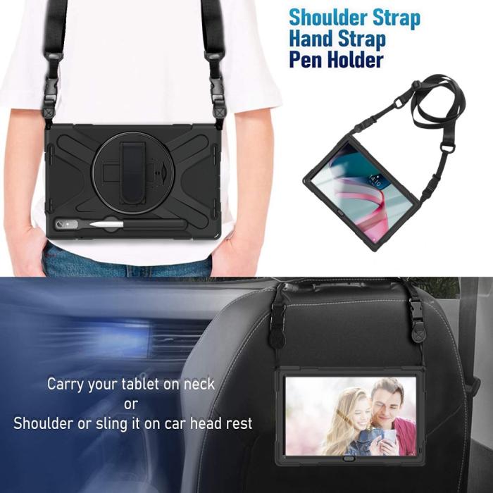 Bild 5, Lenovo Tab P11 Pro Gen 2 Skal 360 Rotation Shockproof Med Rem Svart