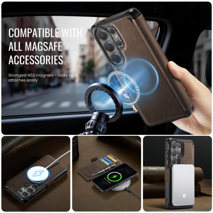 Bild 5, CASEME Samsung Galaxy S26 Ultra Skal RFID Plånbok Brun