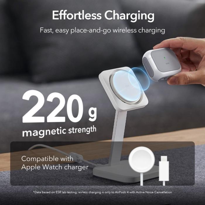 Bild 3, ESR AirPods 4 Skal MagSafe Orbit HaloLock Vit