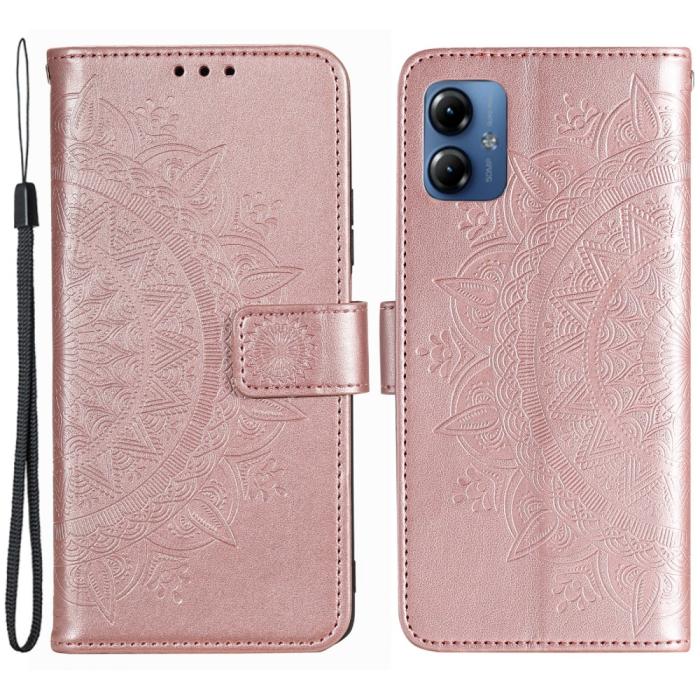 Bild 1, Motorola Moto G54 5G Fodral Mandala Läder Roséguld