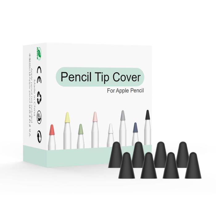 Bild 1, 8-PACK Apple Pencil 1/2/Pro Spetsskydd / Tip Cover Svart