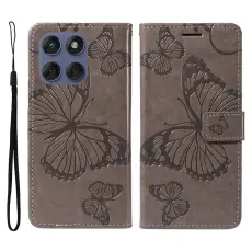 Motorola Edge 60 / 60 Pro / 60 Fusion Fodral Fj&auml;ril Tryck Gr&aring;