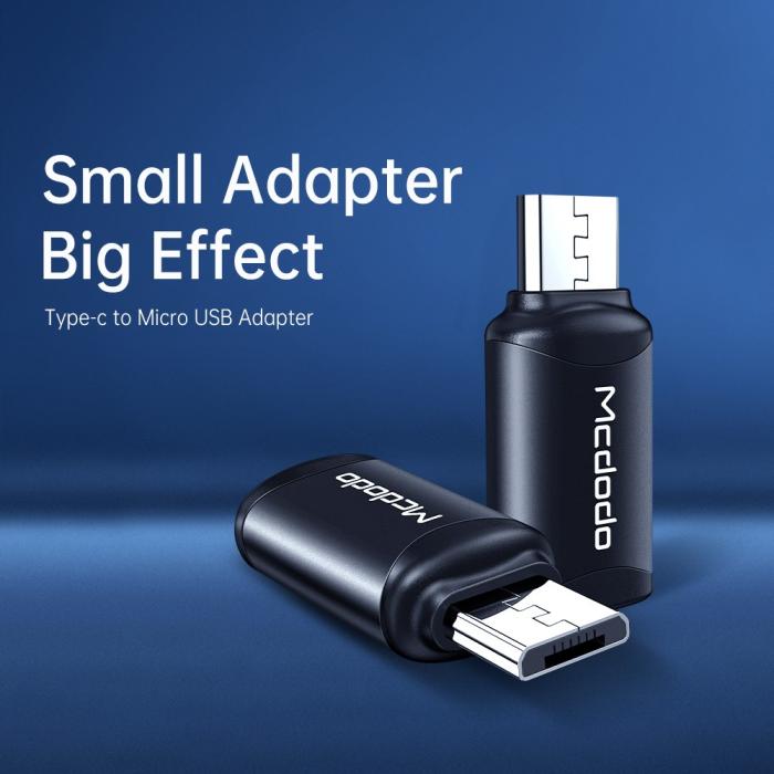Bild 3, Mcdodo USB-C Hona - MicroUSB Hane Adapter Svart