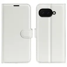 Google Pixel 9a Fodral Litchi L&auml;der Vit