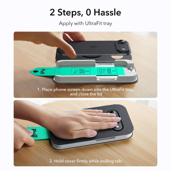 Bild 3, ESR iPhone Air 2-PACK Skärmskydd UltraFit Härdat Glas Transparent