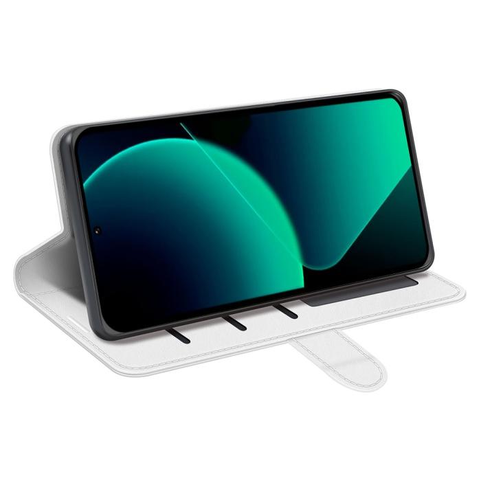 Bild 3, Xiaomi 13T / 13T Pro Fodral Crazy Horse Läder Vit