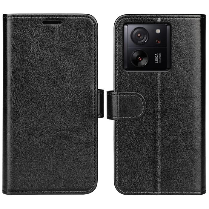 Bild 1, Xiaomi 13T / 13T Pro Fodral Crazy Horse Läder Svart