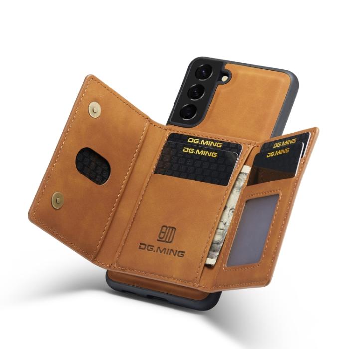 Bild 6, DG.MING Samsung Galaxy S21 FE Skal 2in1 Magnetisk Avtagbart Kortfack Brun