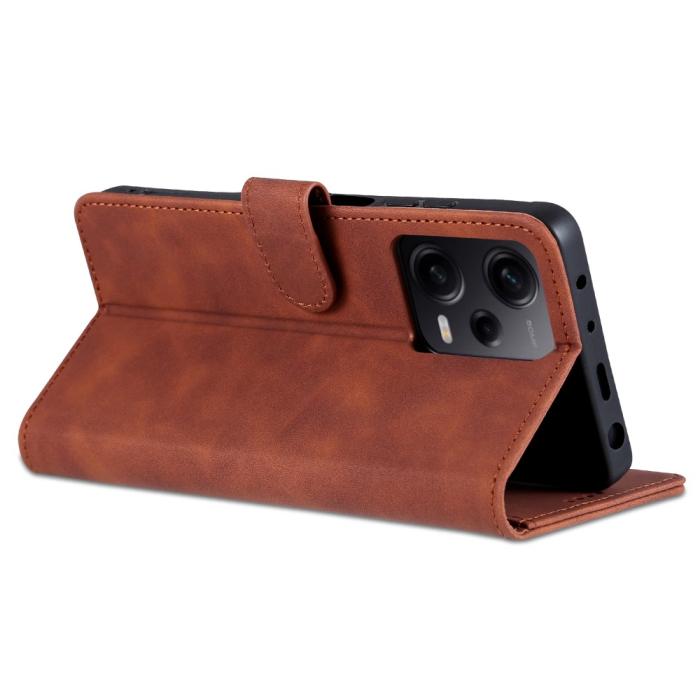 Bild 4, AZNS Xiaomi Redmi Note 12 Pro 5G Fodral Retro Läder Brun