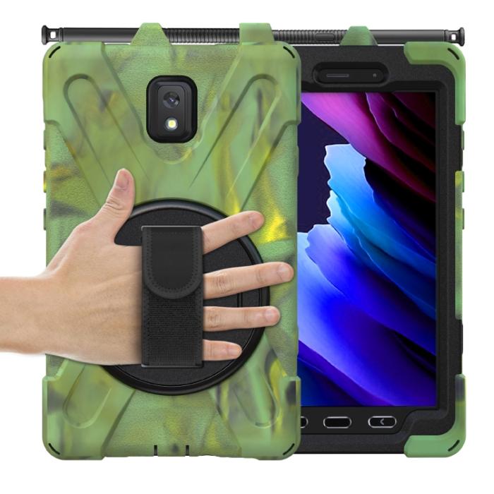 Bild 4, Samsung Galaxy Tab Active 3 Skal Hybrid Kickstand Rem Camo Grön