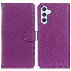 Samsung Galaxy S24 Fodral Läder Litchi Lila