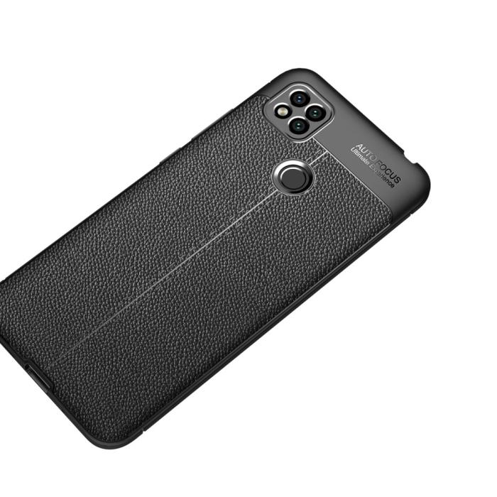 Bild 3, Xiaomi Redmi 9C Skal Litchi Textur Svart