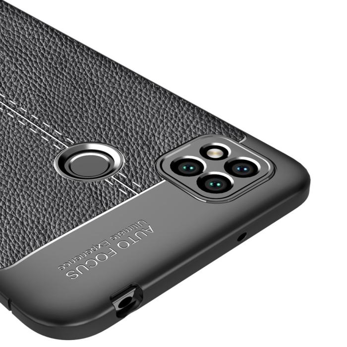 Bild 6, Xiaomi Redmi 9C Skal Litchi Textur Svart