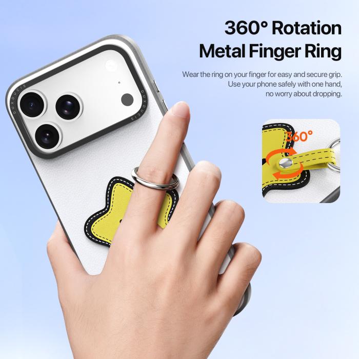 Bild 6, DUX DUCIS iPhone 18 Pro Skal PU-Läder Stjärna Vit