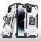 iPhone 14 Pro Skal Shockproof Hybrid Ring Silver