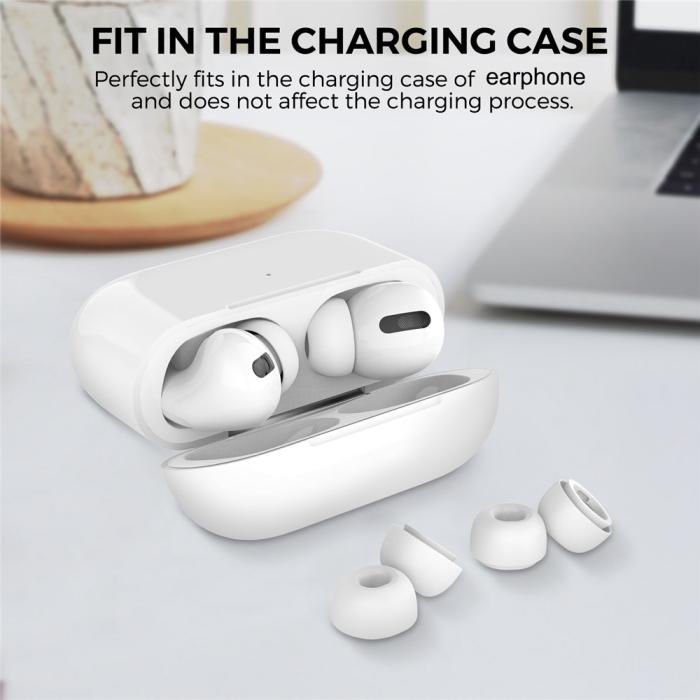 Bild 4, AHASTYLE 3-PACK AirPods Pro 2/1 Öronpluggar Silikon Vit