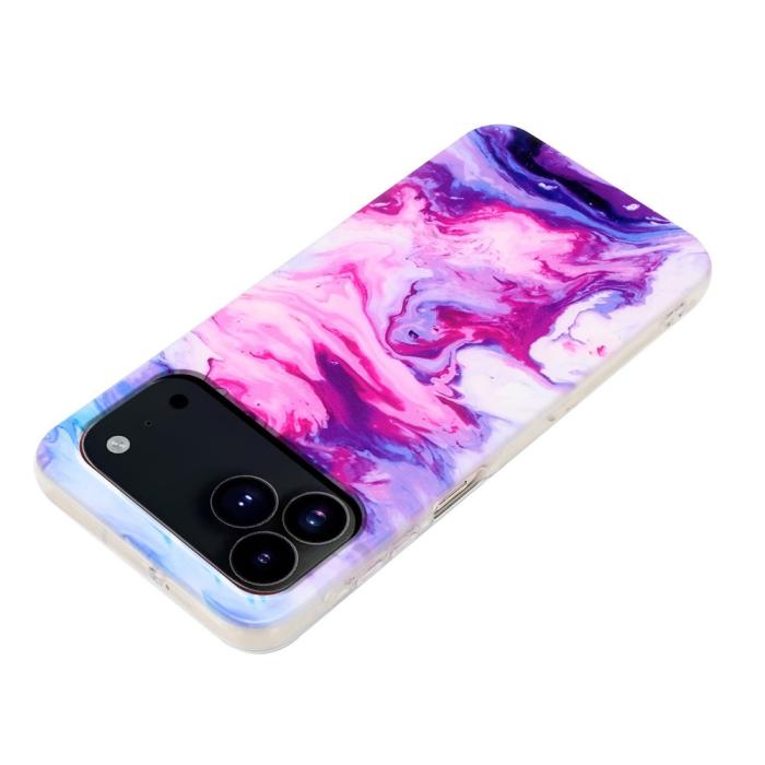 Bild 3, iPhone 17 Pro Max Skal Marmor TPU Rosa / Lila