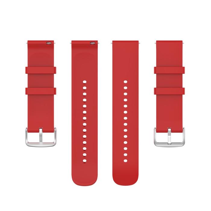 Bild 5, Silikon Armband För Smartwatch (20 mm) - Röd