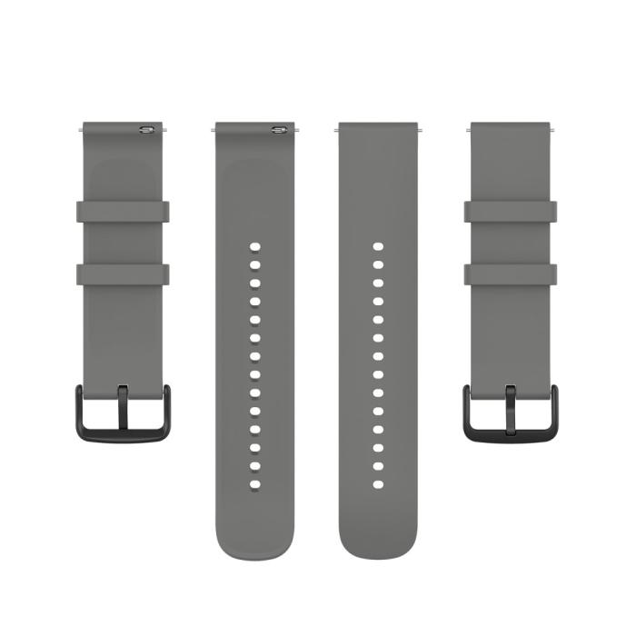 Bild 5, Silikon Armband För Smartwatch (20 mm) - Mörk Grå