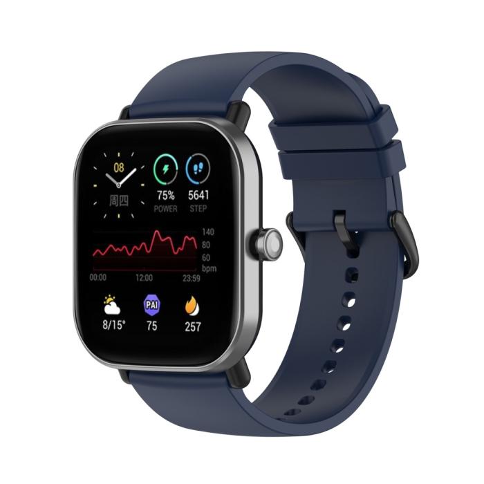Bild 2, Silikon Armband För Smartwatch (20 mm) - Midnight Blue