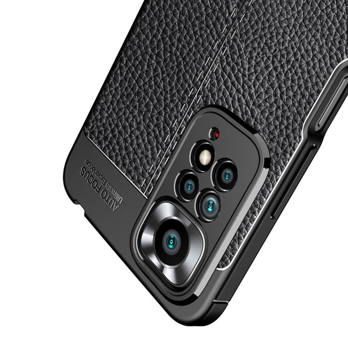 Bild 4, Xiaomi Redmi Note 11 Pro 5G Skal Litchi Textur Svart