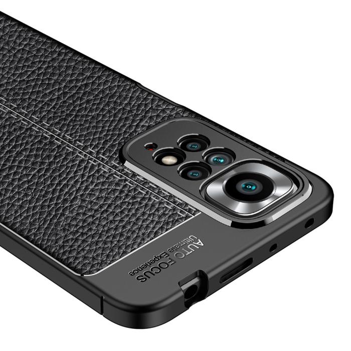 Bild 5, Xiaomi Redmi Note 11 Pro 5G Skal Litchi Textur Svart