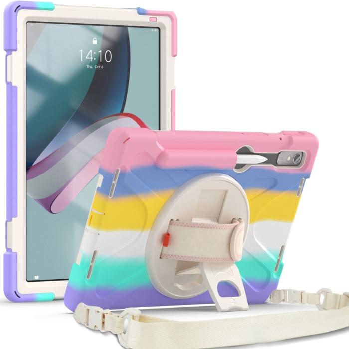 Bild 1, Lenovo Tab P11 Pro Gen 2 Skal 360 Rotation Shockproof Med Rem Rainbow
